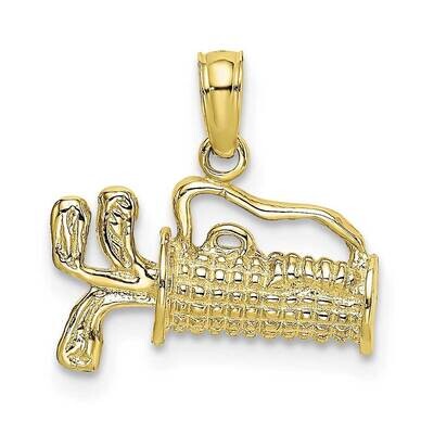Engraved Gold Bag Charm 10k Gold Textured 10K8741, MPN: 10K8741, 63721818736