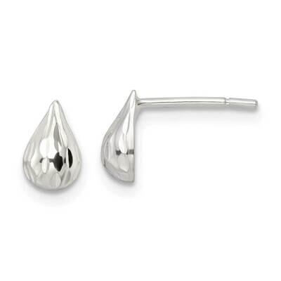 Diamond-Cut Teardrop Post Earrings Sterling Silver QE16022, MPN: QE16022, 196904150757