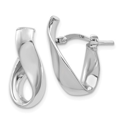 Leslie&#39;s 5mm High Polished Omega Back Hoop Earrings 14k White Gold HB-LE1881W, MPN: LE1881W, 191101…