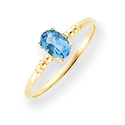 6x4mm Oval Blue Topaz ring 14k Gold Y4666BT, MPN: Y4666BT, 883957560595