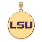 Louisiana State University Large Enamel Disc Pendant Gold-plated Silver GP086LSU, MPN: GP086LSU, 88…