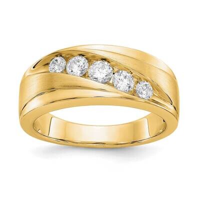 Diamond Vs/Si, D E F, Brushed/Polished Men&#39;s Band 14k Yellow Gold True Origin Lab Grown RM3545-050-…