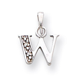 Polished .01ct Diamond Initial W Charm 14k White Gold YC251W, MPN: YC251W, 883957323794