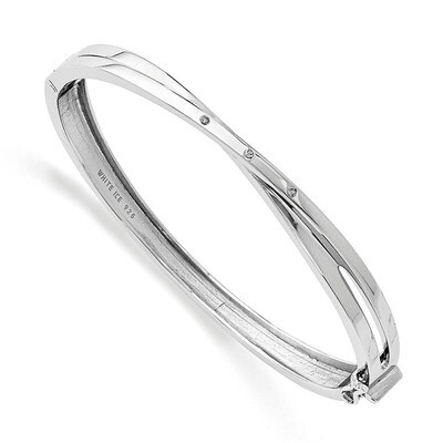 .03Ct. Diamond Crossover Bangle Bracelet Sterling Silver QW166, MPN: QW166, 883957503332