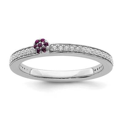 Rhodolite Garnet &amp; Dia. Ring 14k White Gold SK2081, MPN: SK2081, 191101298202