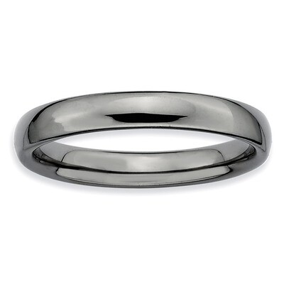 Black-plated Polished Ring - Sterling Silver QSK249, MPN: QSK249, 883957177717