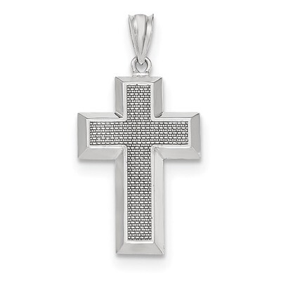 Polished &amp; Textured Cross Pendant 14k white Gold K5461, MPN: K5461, 191101455711