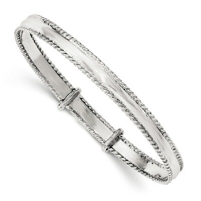Milgrain Kids 4.75mm Adjustable Bangle Sterling Silver Polished QB1053, MPN: QB1053, 191101176463