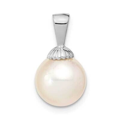 9-10mm Round White Saltwater South Sea Pearl Pendant 14k White Gold XF466W, MPN: XF466W,