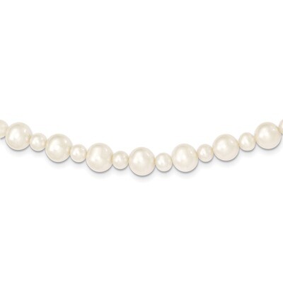 18 Inch 5-8mm White Fresh Water Cultured Pearl Necklace 14k white Gold XF573-18, MPN: XF573-18, 196…