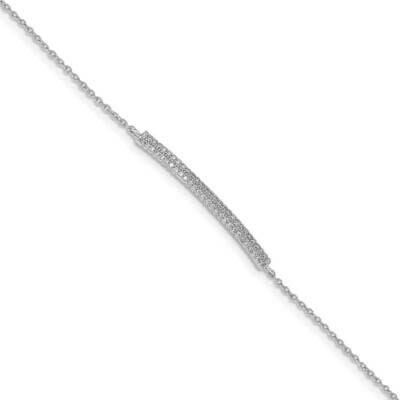 2-Row Pave CZ Diamond with 1 Inch Extender. Bracelet Sterling Silver Rhodium-plated QG4897-6.5, MPN…