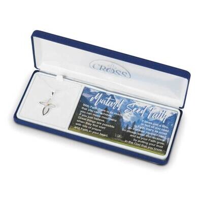Silver-plated Mustard Seed Petal Cross Necklace GM22787, MPN: GM22787, 603799424516