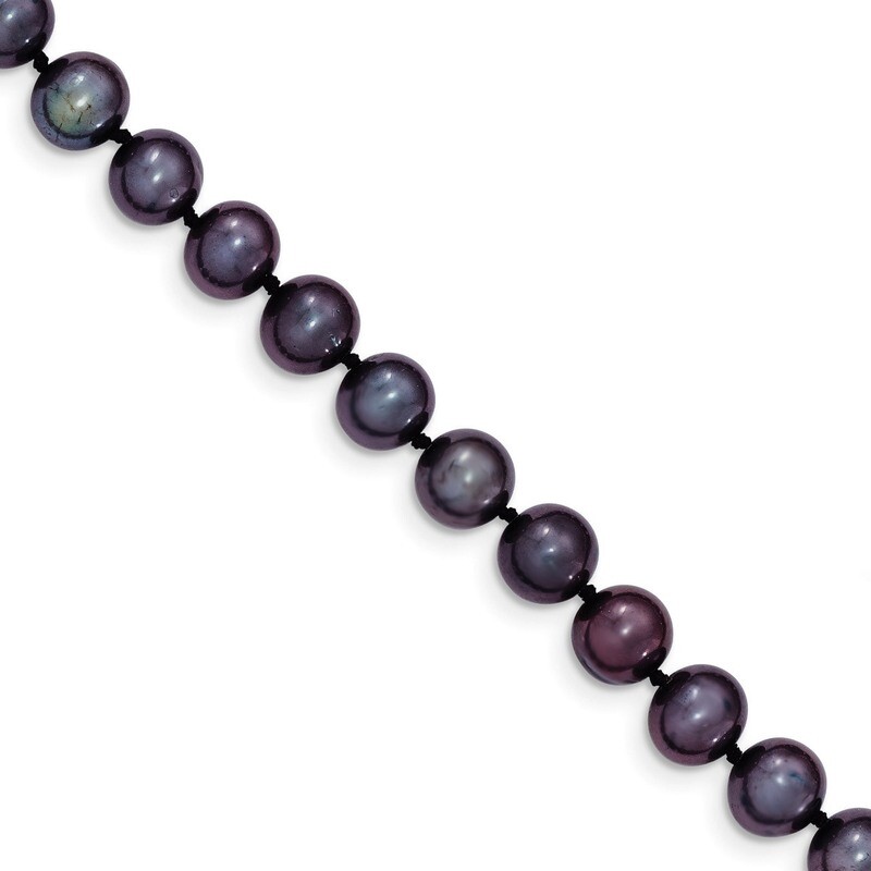 7-8mm Black Cultured Near Round Pearl Necklace 20 Inch 14k Gold BPN070-20, MPN: BPN070-20, 81547901…