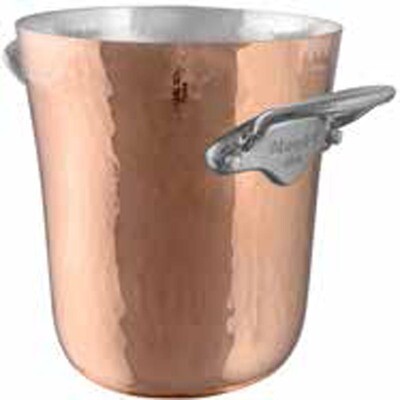 Mauviel M&#39;30 Hammered Copper Ice Bucket 5 1 8 Inch Wide