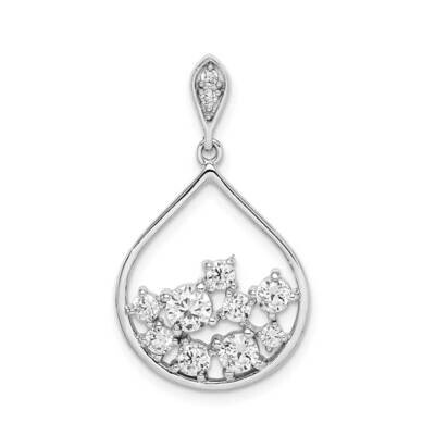 Pendant Sterling Silver Rhodium Plated CZ Diamond QP5083, MPN: QP5083, 883957965208