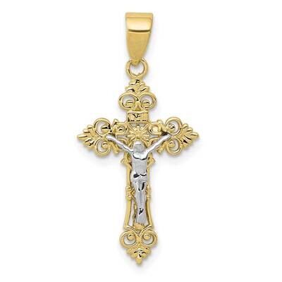 Two-Tone Small Lacey-Edged Inri Crucifix Pendant 10k Gold 10C4386, MPN: 10C4386, 196904100837