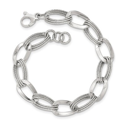 Fancy Link Bracelet 14k White Gold Polished SF2219-8, MPN: SF2219-8, 191101453700