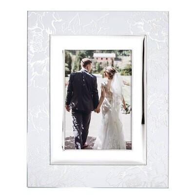 Lenox Silver Peony Metal Glass Picture Frame 5 x 7 Inch 886924, MPN: 886924, 882864830197