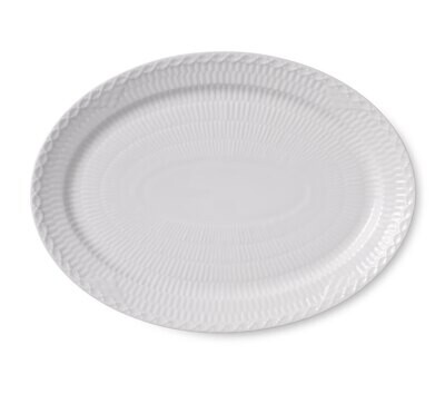 Royal Copenhagen White Fluted Half Lace Oval Plate 11 Inch 1016792, MPN: 1016792, 5705140727231