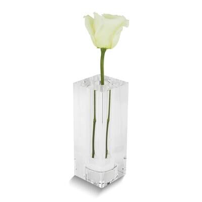 Small Rectangular Crystal Glass Bud Vase Tealight Candle Holder GM26045S, MPN: GM26045S,