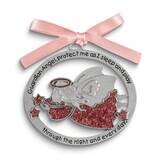 Pink Guardian Angel Silver-tone and Enamel Crib Medal GM24260P, MPN: GM24260P, 785525251778