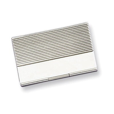 Nickel-plated Ribbed Business Card Case GL8013, MPN: GL8013, 788089048570