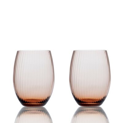 Caskata Quinn Optic Tumbler Set of 2 Amber GL-OTUMBLER-2, MPN: GL-OTUMBLER-2, 817325016711