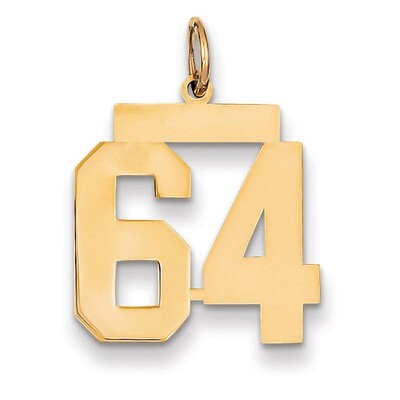 Number 64 Charm 14k Gold Medium Polished LM64, MPN: LM64, 883957135113