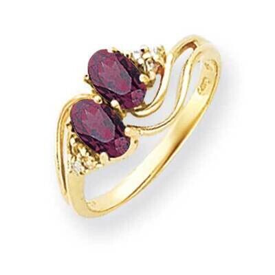 6x4mm Oval Rhodolite Garnet Diamond Ring 14k Gold Y4617RG_AA, MPN: Y4617RG_AA, 883957459462