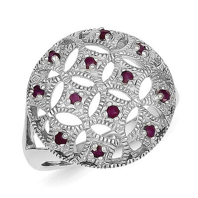 Ruby Circle Ring Sterling Silver QR4419, MPN: QR4419, 883957482262