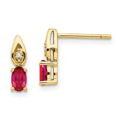 Ruby Diamond Earring 14k Gold XBS599, MPN: XBS599, 191101801013