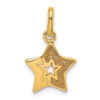 Gold Tone Glitter Infused Star Pendant Sterling Silver QC9530, MPN: QC9530, 883957939650