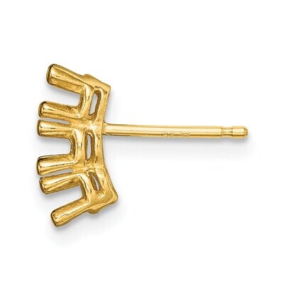 Round 3-Stone 3-2.4mm Post Earring Mounting 14k Yellow Gold YG360, MPN: YG360,