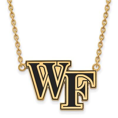 Wake Forest University Large Enamel Pendant with Chain Necklace Gold-plated Silver GP079WFU-18, MPN…