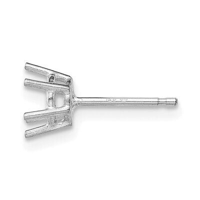 Round 6-Prong .10ct. Cast Basket Post Earring Mounting 14k White Gold WG344, MPN: WG344,