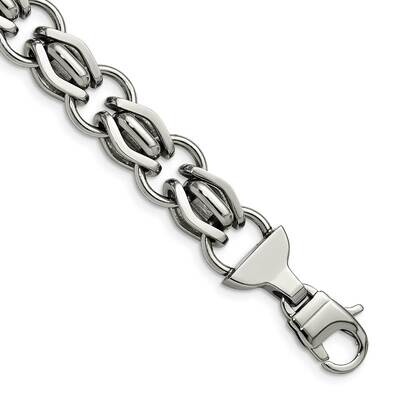 Fancy Link 8.75 Inch Bracelet Stainless Steel Polished SRB1066-8.75 by Chisel, MPN: SRB1066-8.75, 8…