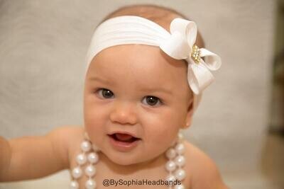 Baby Headband Headwrap White Baby Headband White Baby Bow Headband Baby Girl Headband White Bow Hea…
