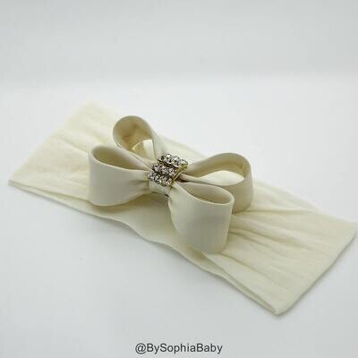 Baby Headband Headwrap Ivory Baby Headband Baby Bow Headband Baby Girl Headband Photo Prop Ivory Ba…