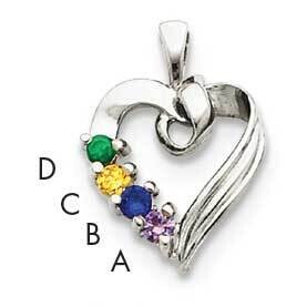 4 Genuine Stone Family Pendant 14k White Gold XMPW52/4GY, MPN: XMPW52/4GY, 883957150703