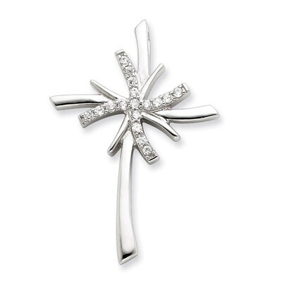 CZ Cross Pendant Sterling Silver QC5362