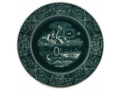 Gien Les Depareillees Dessert Plate Rebus 1841ADE550, MPN: 1841ADE550, 840769036038