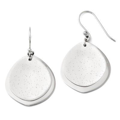 Leslie&#39;s Rhodium-plated Radiant Essence Polished Earrings - Sterling Silver HB-QLE125, MPN: QLE125,…