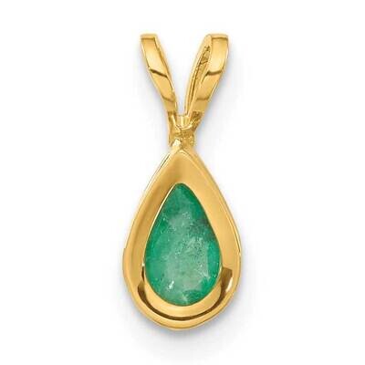 6x4mm Pear Emerald Bezel Pendant 14k Gold XP304E, MPN: XP304E, 883957205373