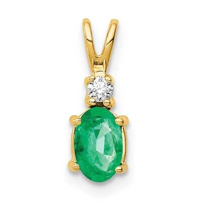 6x4mm Oval Emerald Diamond pendant 14k Gold XP1002E_AA, MPN: XP1002E_AA, 883957240619