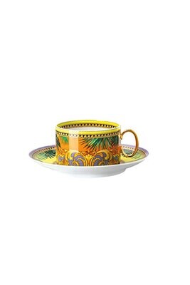 Versace Jungle Animalier Yellow Tea Cup &amp; Saucer 6 1/4 Inch, MPN: 19335-403715-14640, 790955149779