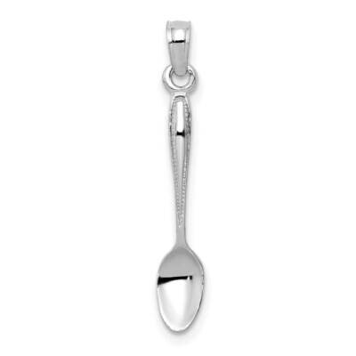 Table Spoon Pendant 14k White Gold 3-D YC1041W, MPN: YC1041W,
