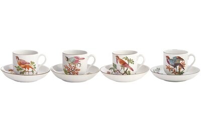 Mottahedeh Chels Bird Tea Cup &amp; Saucer Set of 4 CW2448, MPN: CW2448,