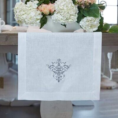 Crown Victorian Table Runner 70 Inch Wide Gray R186