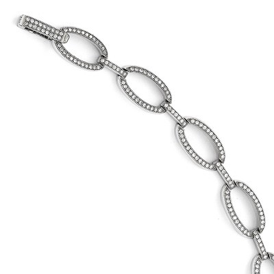 Bracelet Sterling Silver &amp; Cubic Zirconia Polished QMP331-7.25, MPN: QMP331-7.25, 886774239507