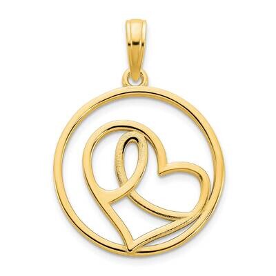 Heart Circle Pendant 14k Gold D5180, MPN: D5180,